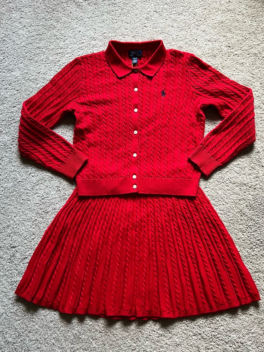 Ralph Lauren big girl Cardigan & Skirt Set size L